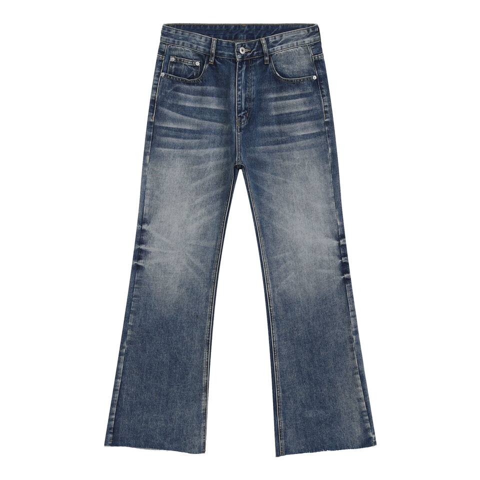 Quần jeans nam dáng loe nhẹ ống đứng cạp vừa phong cách Hàn Quốc — Màu xanh dương