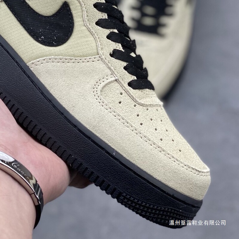 Pure Original Air Force Af1 Tan Sneakers for Women, Low-Top Casual Couple Shoes, Thick-Soled Height-Increasing Men's and Women's Sports Shoes, Putian