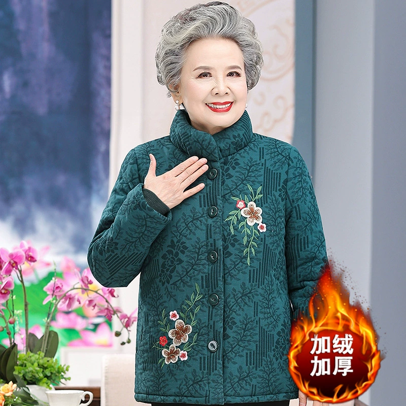 Зимняя одежда для бабушки, утепленная куртка с хлопковой подкладкой на флисовой подкладке, теплая куртка с хлопковой подкладкой для матери, куртка с хлопковой подкладкой для старой леди MN-8817
