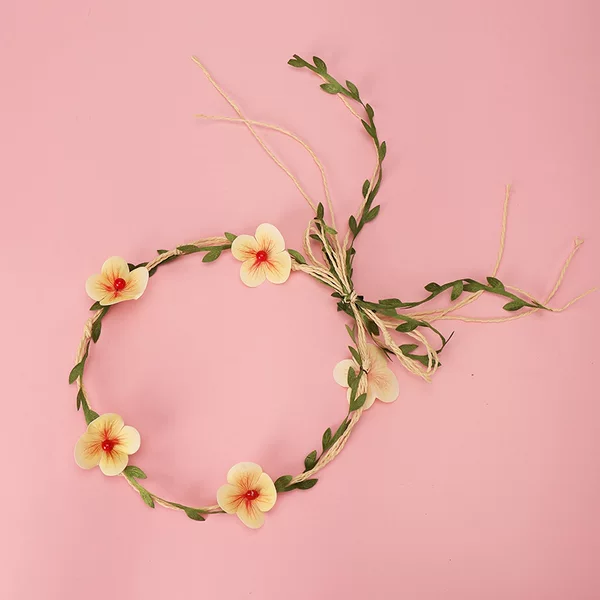 Bohemian Style DIY Material Handmade Garland Streamer Flower Rope Strap Straw Hat Decorative Accessories Flowers