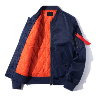 Autumn and Winter plus size men's sports casual jacket stand collar cotton-padded jacket MA pilot baseball shirt fashion clothes new style