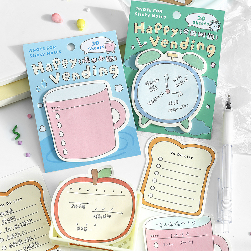 NOTE FOR Notas adhesivas Serie de máquinas expendedoras hermosas Notas de oficina de la vida diaria Mensaje Notas adhesivas de forma especial