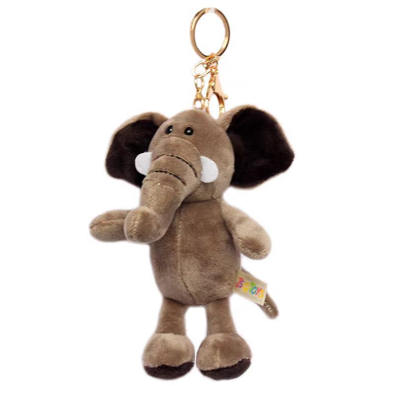 Nuevo transfronterizo jungla animal llavero elefante león colgante juguetes de peluche decoración bolsos llavero al por mayor