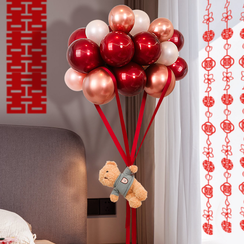 Wedding room layout suit floating air balloon bear wedding supplies collection wedding hot air balloon female bedroom scene decoration