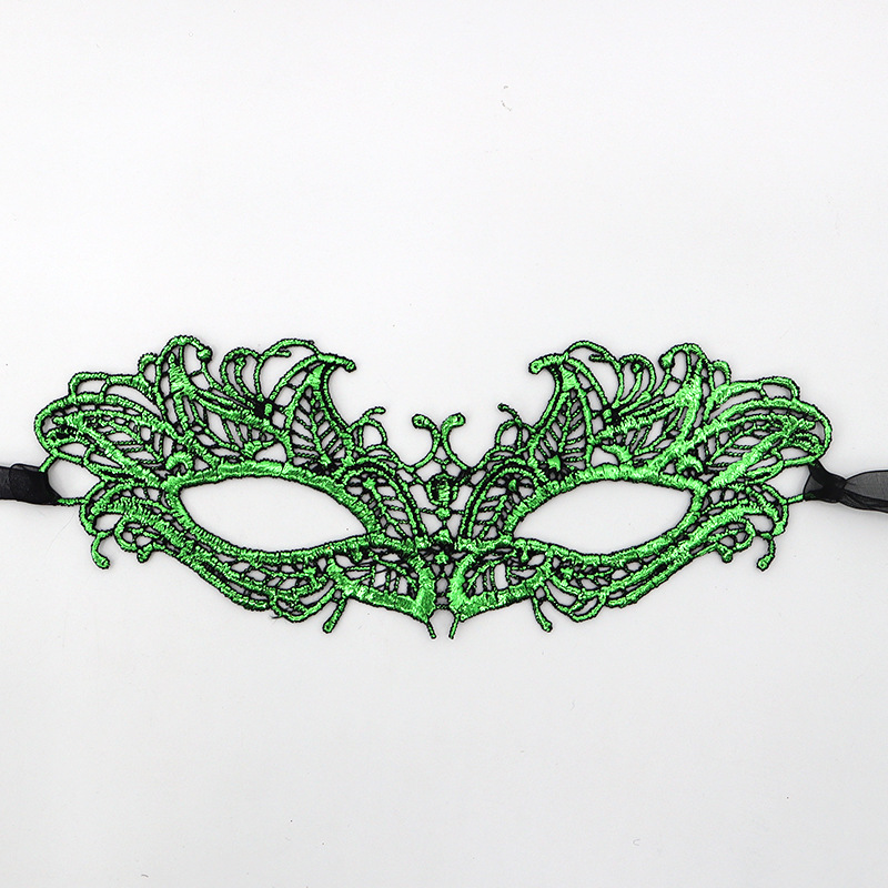 Ventas transfronterizas calientes de Halloween encaje sexy mitad cara máscara amorfa de alta calidad estampado de color eye mask accesorios de rendimiento