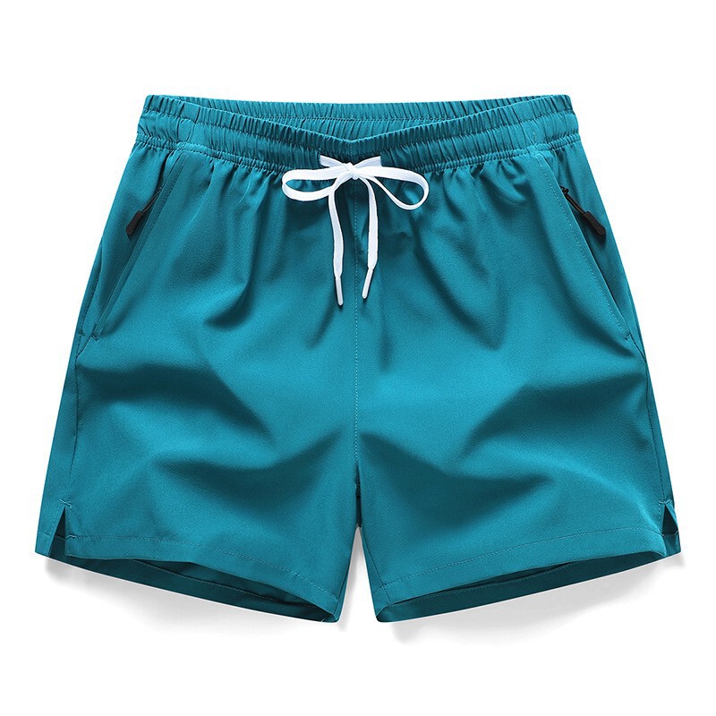 Sports Shorts for Men and Women, Summer Zipper Pocket Quick-Dry Running Pants, Breathable Elastic Training Pants, Ice Silk Three-Quarter Pants