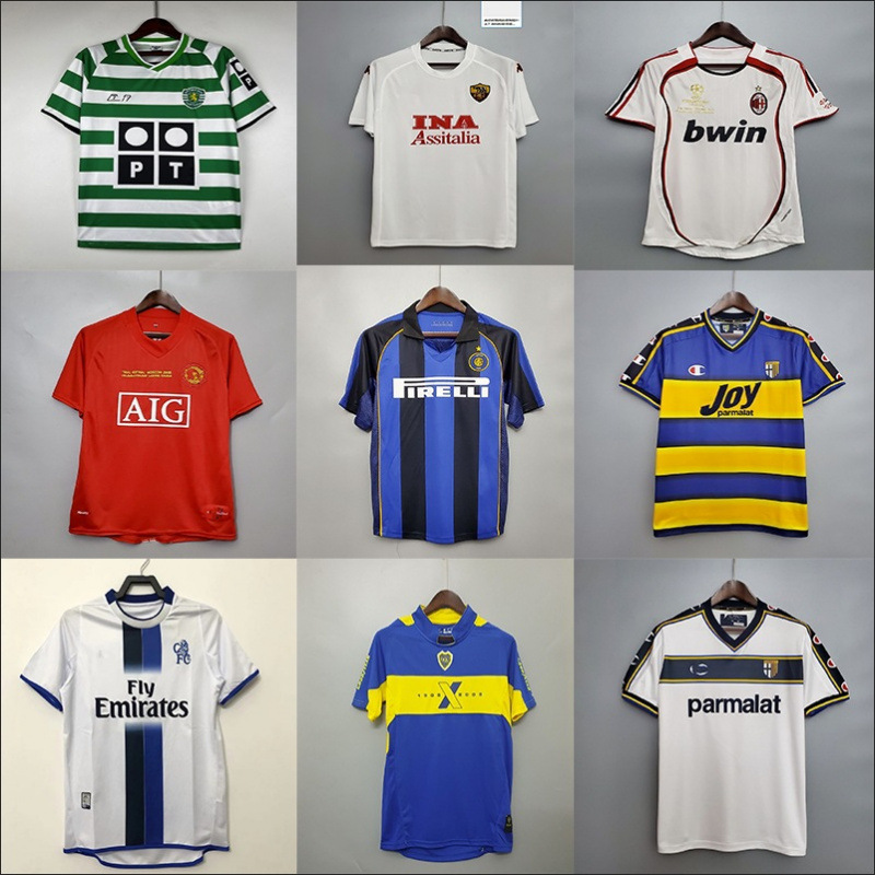 Vintage Old Soccer Clothes Spain Lisbon Juve Palma Boca Rome Naples AC Inter