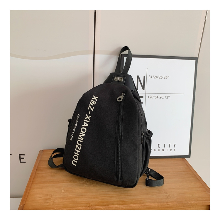 Cross-border women's multi-functional backpack, canvas chest bag, single-shoulder crossbody bag, multi-layered casual large-capacity bag undefined