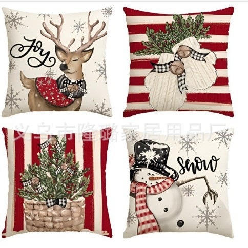 Navidad almohada cubierta de decoración para el hogar almohada de la sala de estar sofá cojín cubierta de dormitorio almohada de cabeza fábrica al por mayor