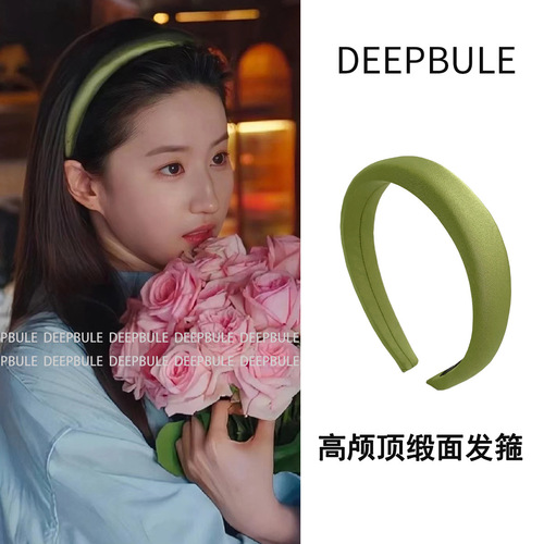  new high-ceiling Xu Hongdou's same style green hair hoop for women, versatile and high-end hair clip headband for going out