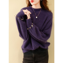 现货厂家直批发  新款 上身会舍不得脱下 温柔时尚减龄亮片针织毛