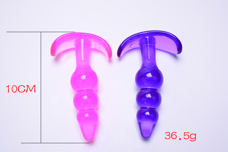 Mini TPE Anal Plug Set with Beaded Design, Pink and Black Options — detail image 18