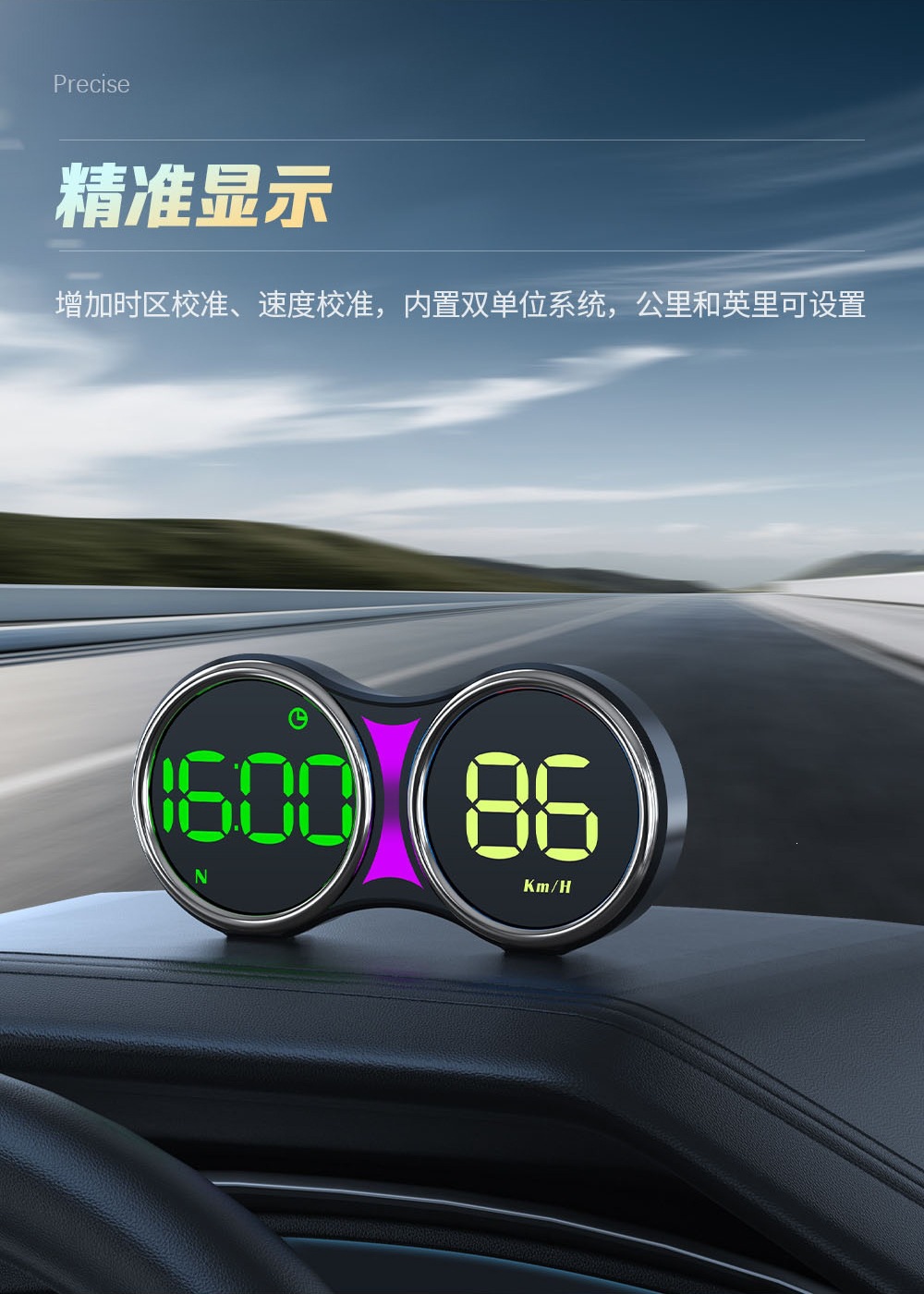 New dual-dial HUD head-up display speedometer with KM/MPH speed switch, direct from the manufacturer, G27