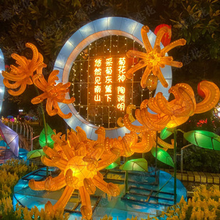 菊花彩灯 中华古诗词花神宫灯制作 非遗民宿花灯 元宵节大型花灯-阿里巴巴