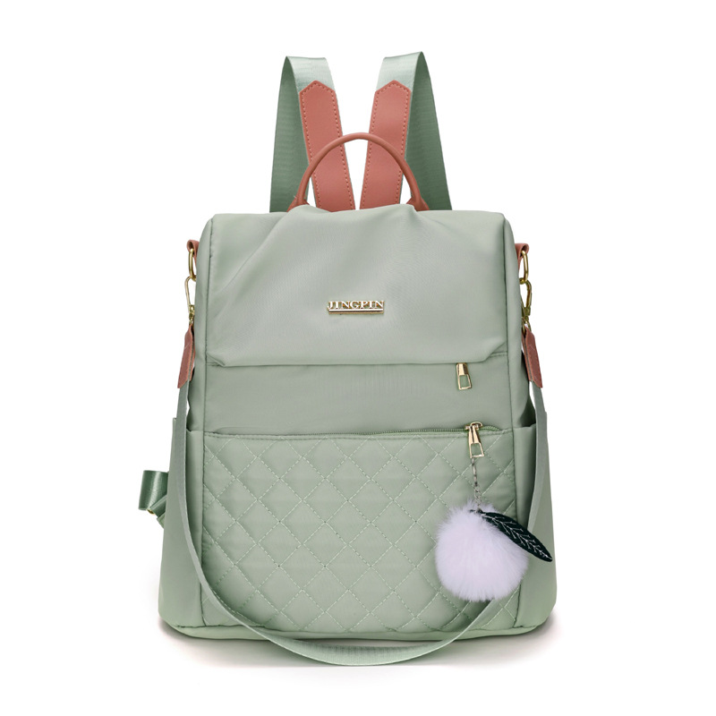 Mochila antirrobo de nailon para mujer 2023 nuevo estilo casual de gran capacidad mochila de viaje de doble uso mochila de diamantes al por mayor