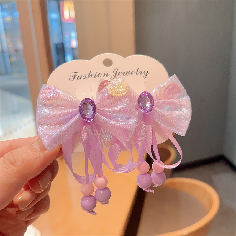 Hanfu tocado de los niños arco horquilla niña linda princesa estilo flor Rosa tela accesorios para el cabello