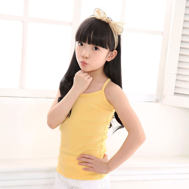 Camiseta de algodón para niños en forma de I para niñas pequeña camisola para niños ropa interior para niñas de verano