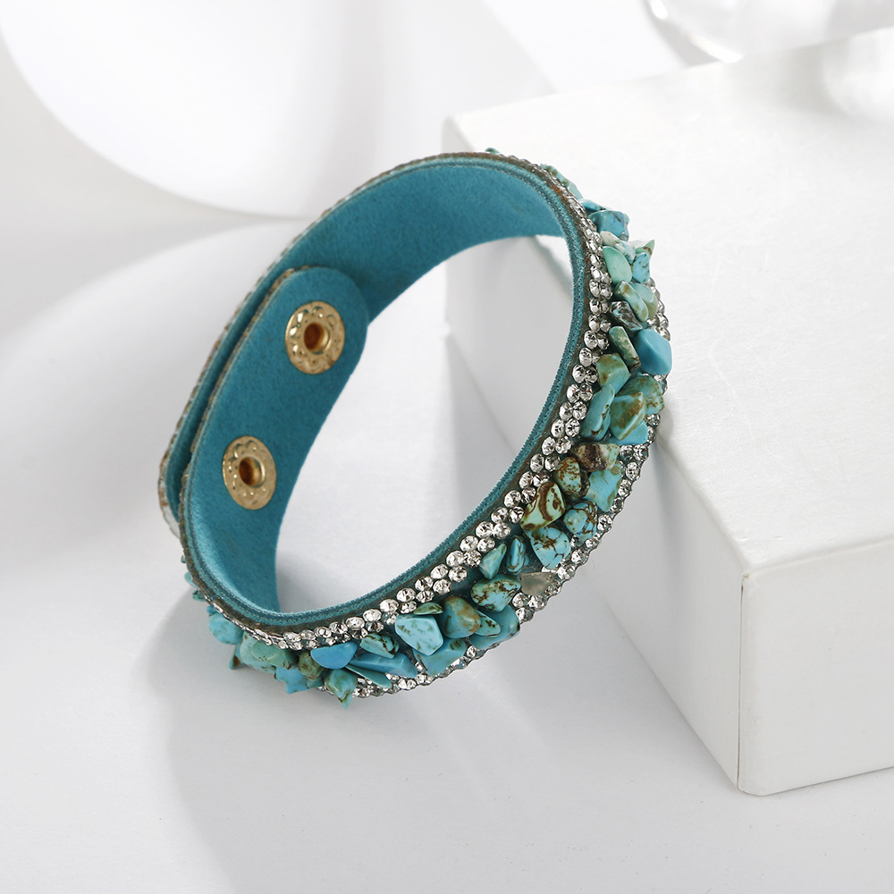 wholesale jewelry retro multicolor crushed stone inlaid diamond bracelet nihaojewelry