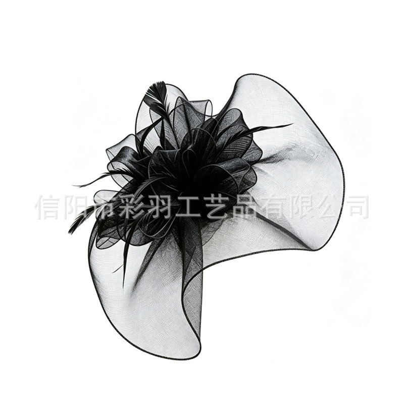 New European and American style feather mesh fascinator hat for brides, bridal accessories, party hat, tea party and banquet headwear
