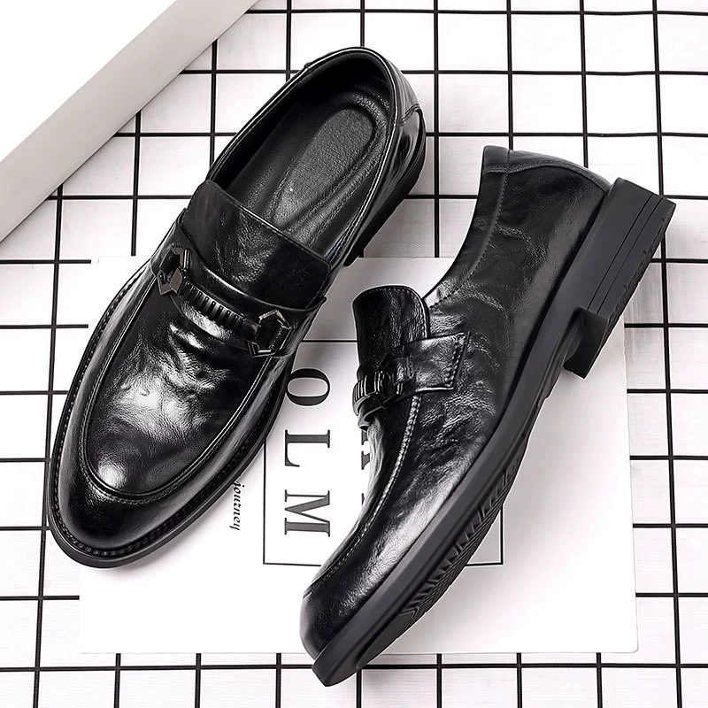 Кожаная обувь мужская бизнес повседневная повседневная мужская осень новая британская трансграничная прямая работа корейская версия модной кожаной обуви