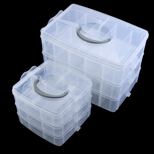 Transparent plastic storage box parts box electronic components box multi-compartment with lid small accessories tool box screw box