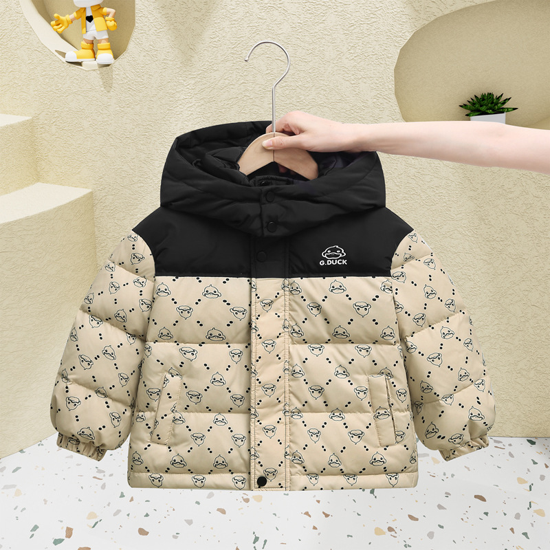Pato amarillo negro dorado chaqueta de plumón para niños niños niñas engrosado 90 chaqueta blanca de invierno chaqueta de invierno bebé