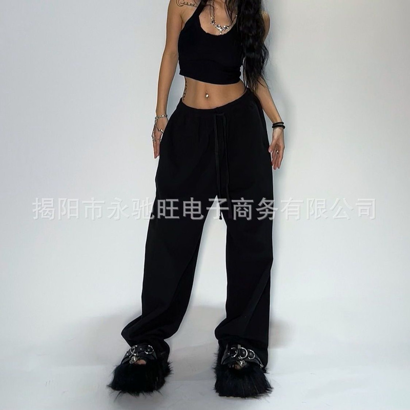 Carefully Selected Retro Sports Sweatpants, Loose Street-Style Y2K American Wide-Leg Pants, Gray Jazz Street Dance Jogging Casual Pants Carefully Selected Retro Sports Sweatpants, Loose Street-Style Y2K American Wide-Leg Pants, Gray Jazz Street Dance Jogging Casual Pants