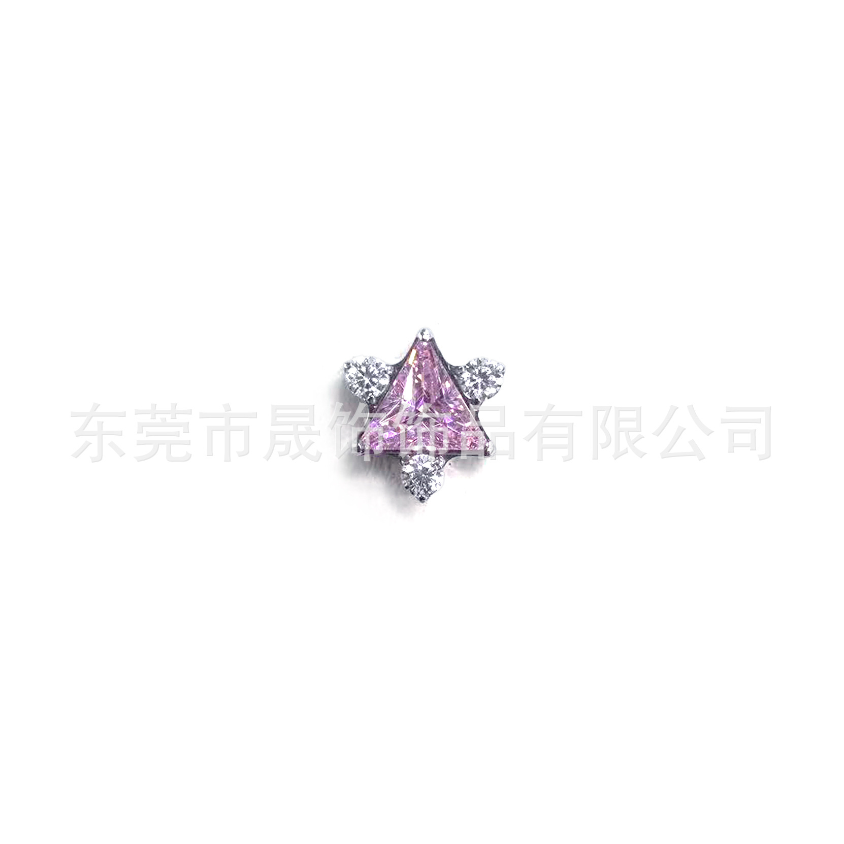 F136 Titanium Alloy 三角 Flower Cubic Zirconia Ear Stud G23 Titanium Internal Thread Cubic Zirconia Labret Stud Ear Stud Piercing Jewelry 头