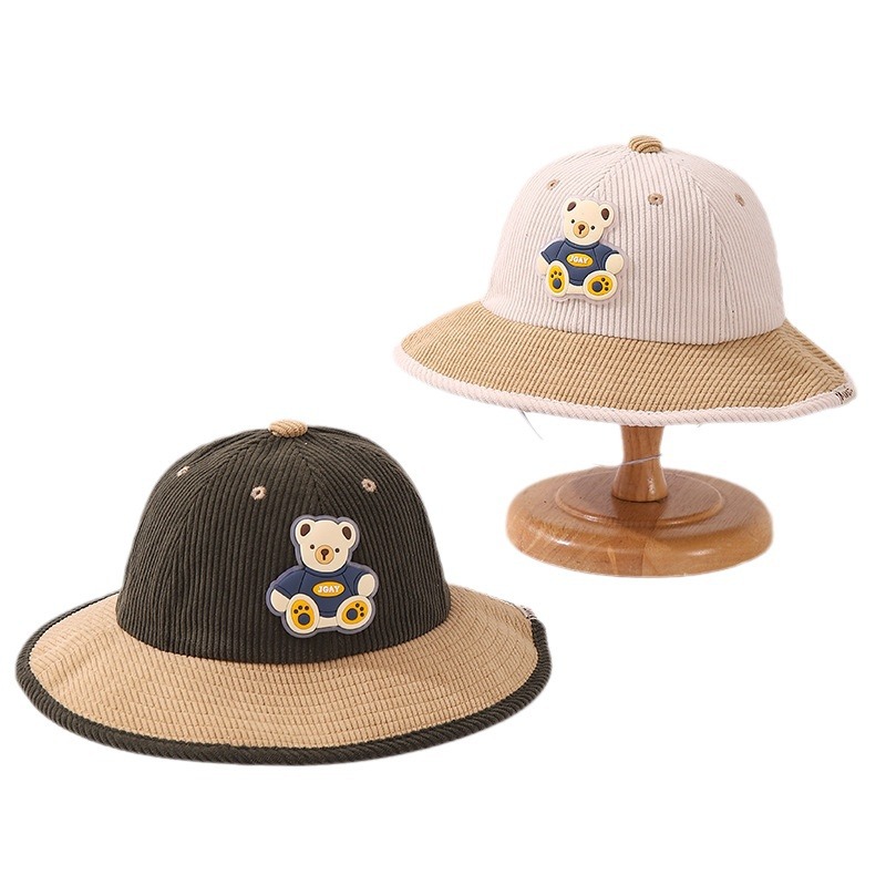 Sombreros infantiles primavera y otoño para niños sombreros pescadores de oso coreano niñas lindas super lindas sombreros de sombreros de som