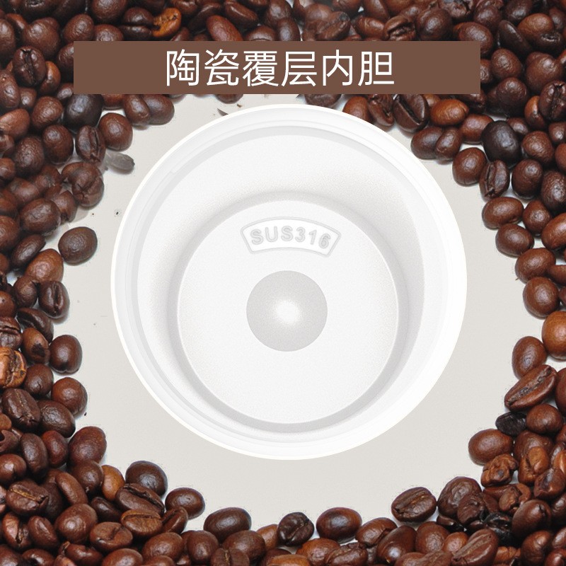 Taza de café lirio de los valles de alto valor para hombres y mujeres 316 taza de aislamiento de acero inoxidable forro de cerámica taza de agua de regalo de oficina de negocios