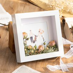 3D hollow specimen frame A4 DIY handmade photo frame with stand, butterfly and insect clay dry flower display frame
