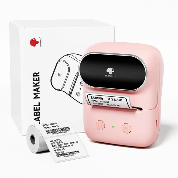 Two-inch [M108 English version] Pink + 1 roll of printing paper