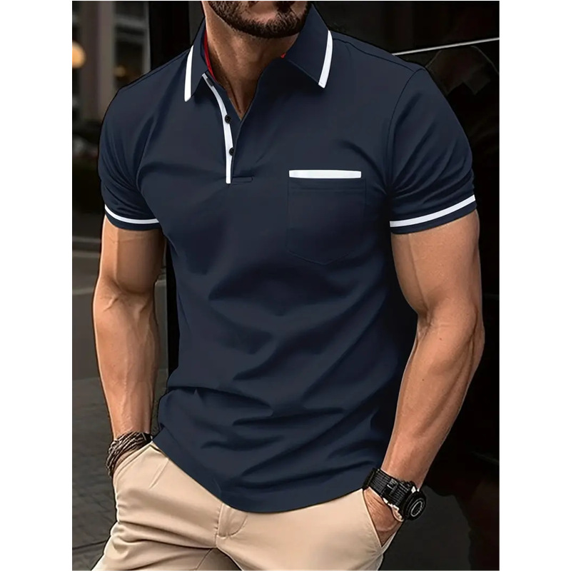 top da uomo alla moda 2024 Polo sportiva da uomo con tasca a bottone POLO estiva in vendita veloce_voghion.com