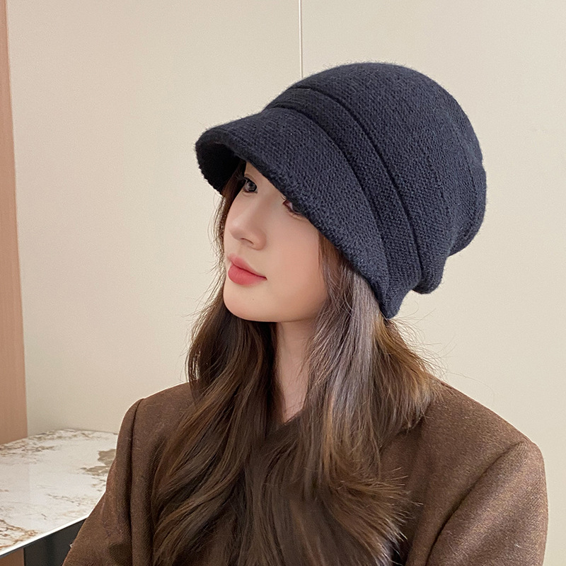Gorro de punto para mujer otoño invierno cálido con orejeras_voghion.com