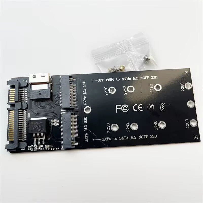 Карта передачи NGFF к SATA, карта расширения NVME до SFF8654, твердотельный накопитель NVME протокол, расширительная карта для жесткого диска