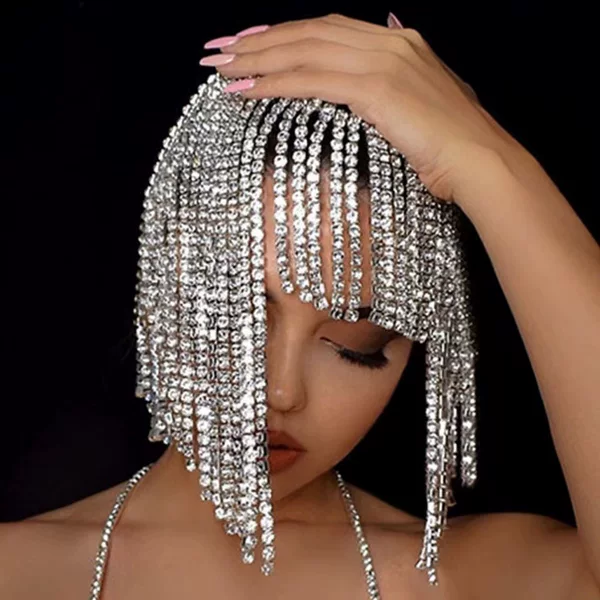 Headwear Hair Accessories High-end Spring and Summer 2024 New Tassel European and American Hair Chain Hair Chain Headwear Mesh Headwear