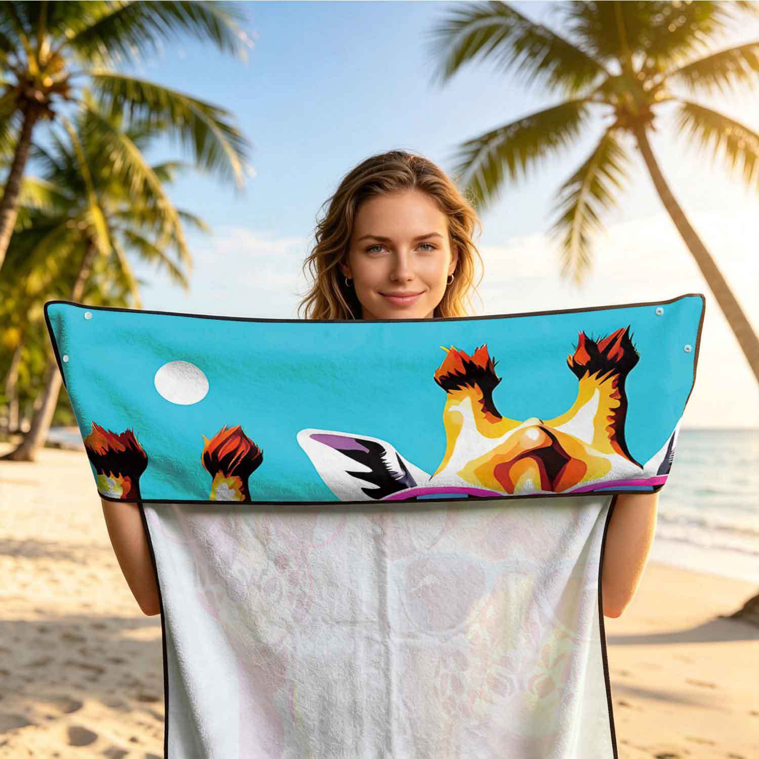 2-piece dual-use car seat cover, ultra-fine fiber, can be used as a beach towel, printed car protective seat cover 13