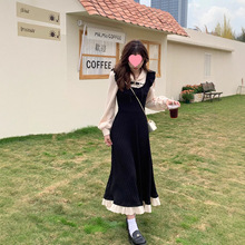 松本丧丧复古针织独特连衣裙超好看新年战袍秋冬肌理感加厚a字裙