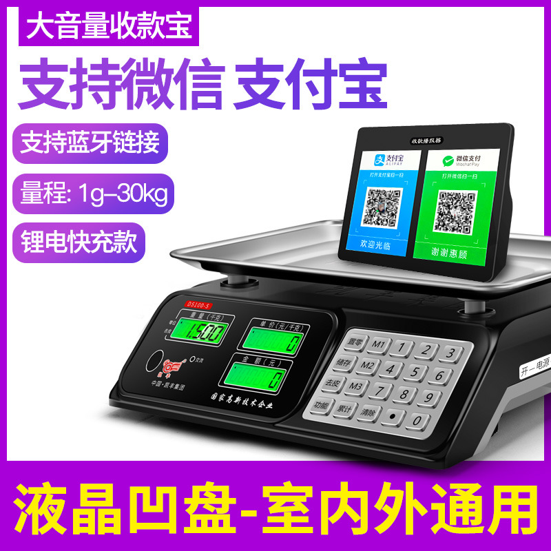 (수납 스피커 포함) 30kg LCD 오목 디스크, 리튬 배터리 급속 충전 [블루투스 링크 지원]