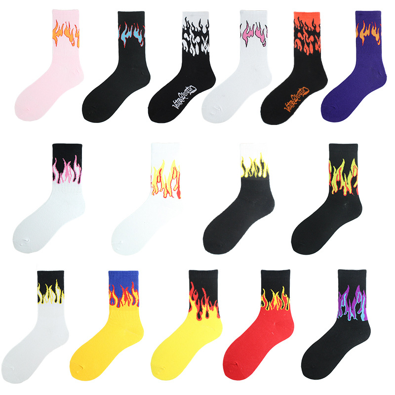 Unisex Hip-hop Flame Cotton Ankle Socks A Pair display picture 6