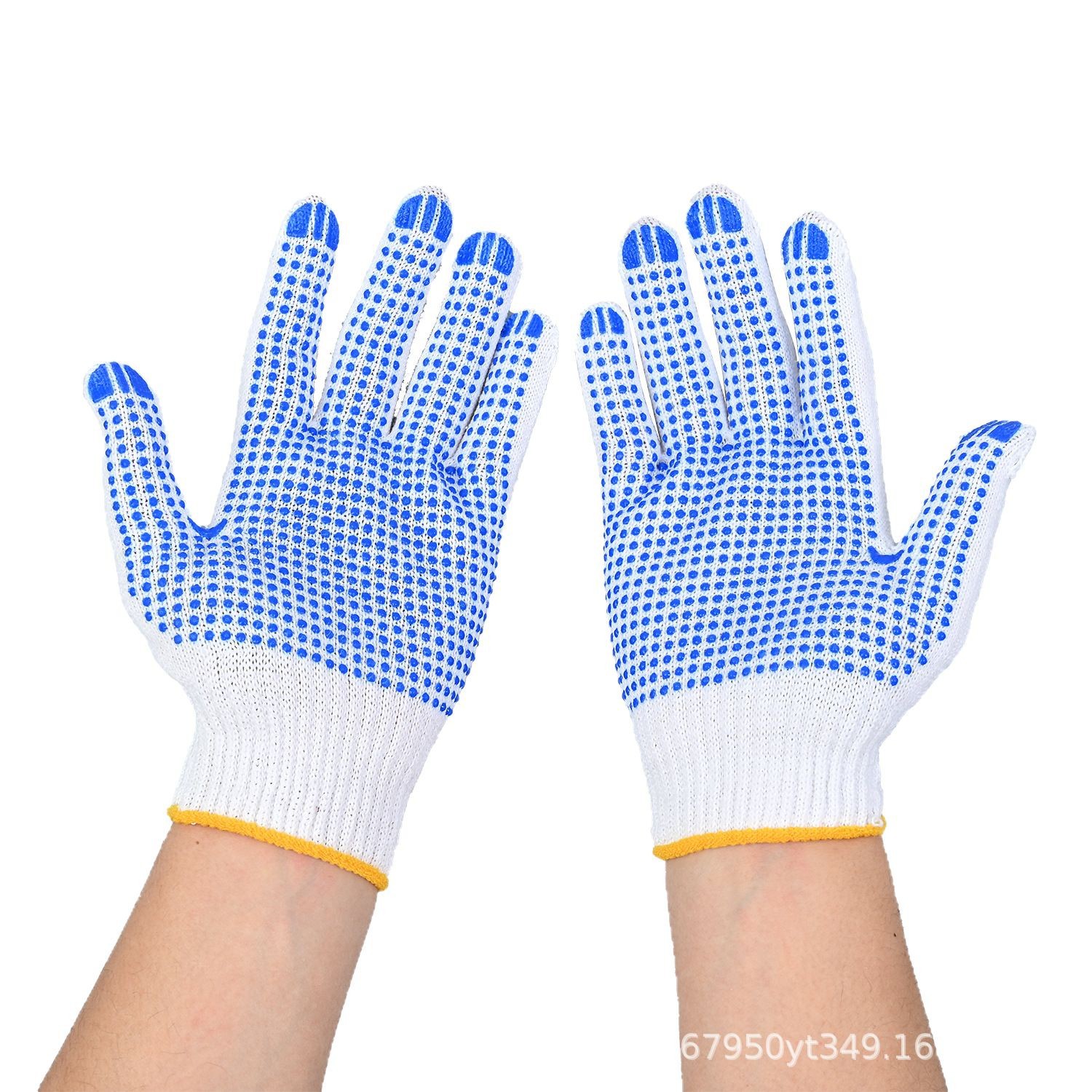 Los fabricantes venden al por mayor guantes de protección laboral antideslizantes de dispensación, guantes de nailon, cuentas de puntos, trabajo engrosado, resistente al desgaste y antideslizante