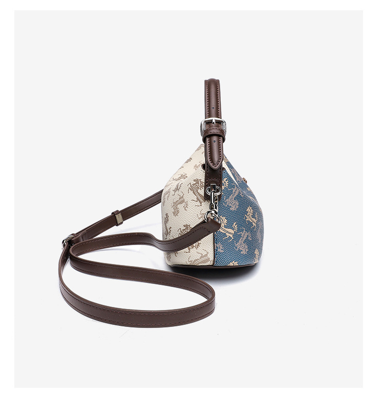 Túi đeo chéo nữ phong cách Hàn Quốc in họa tiết vintage, thiết kế hình túi vàng (yuanbao) – phiên bản mới xuân hè 2026, màu sắc tương phản thời trang chi tiết 14