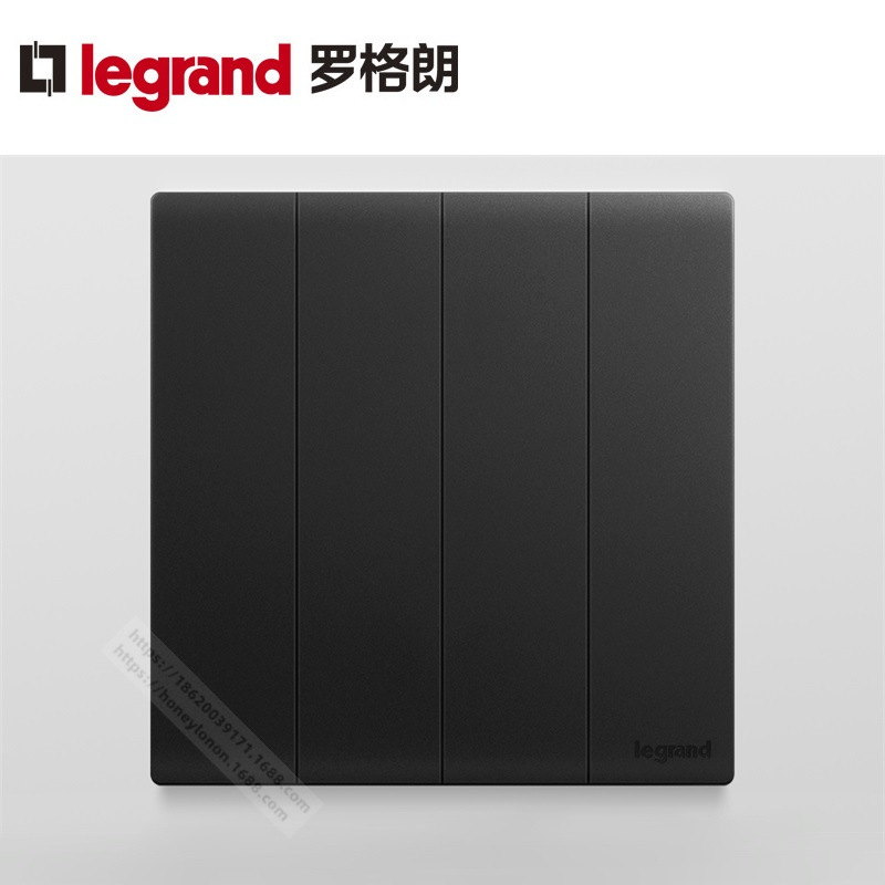 Legrand/罗格朗 简悦 四位双控开关_石墨黑 F6R/34/2/3D-C