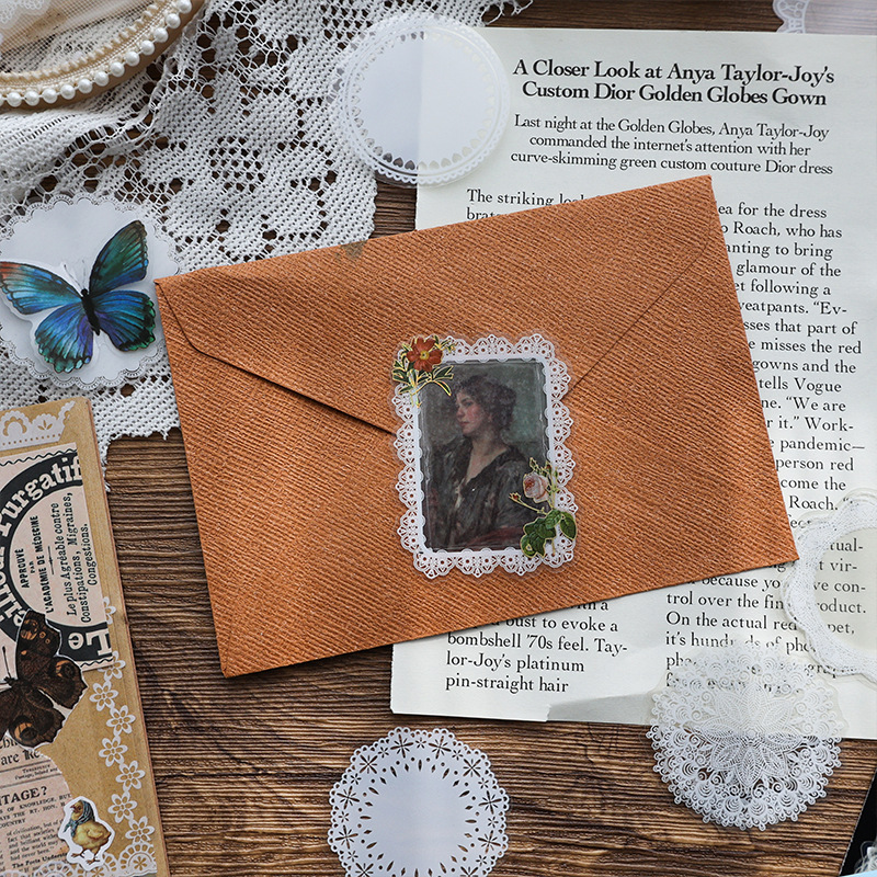 Yuezhen Sun Moon Star mano cuenta pegatinas vintage encaje niños mano cuenta pegatinas PET Goo tarjeta material traje al por mayor