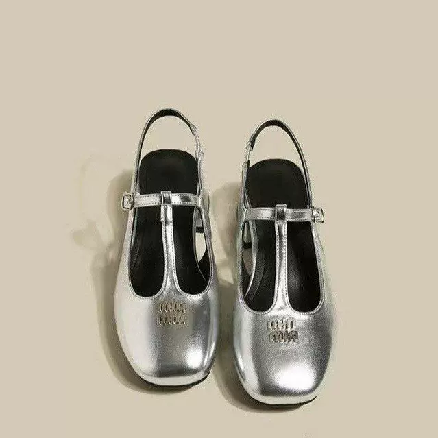 包头凉鞋女2024夏季新款时尚气质百搭漆皮玛丽珍女鞋浅口高跟单鞋