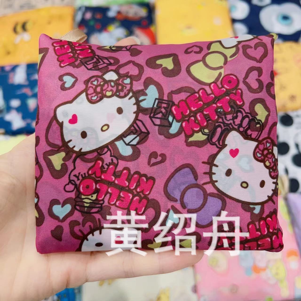 Cartoon small folding shopping bag, polyester
