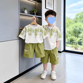 男童夏季套装2026新款2洋气3儿童4短袖5帅气6岁男宝夏装7无袖衣服