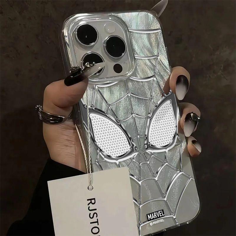 Silverline Spiderman para Apple 16promax dibujos animados iPhone 15plus nuevo caso de teléfono 14pro alto video