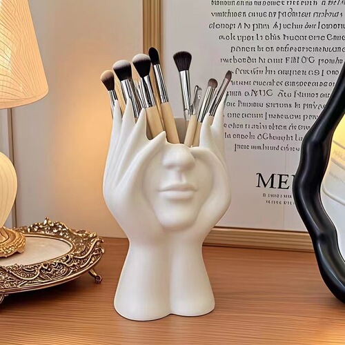 Cross-border creative human body art office supplies desk multi-functional storage pen holder makeup brush holder decoration