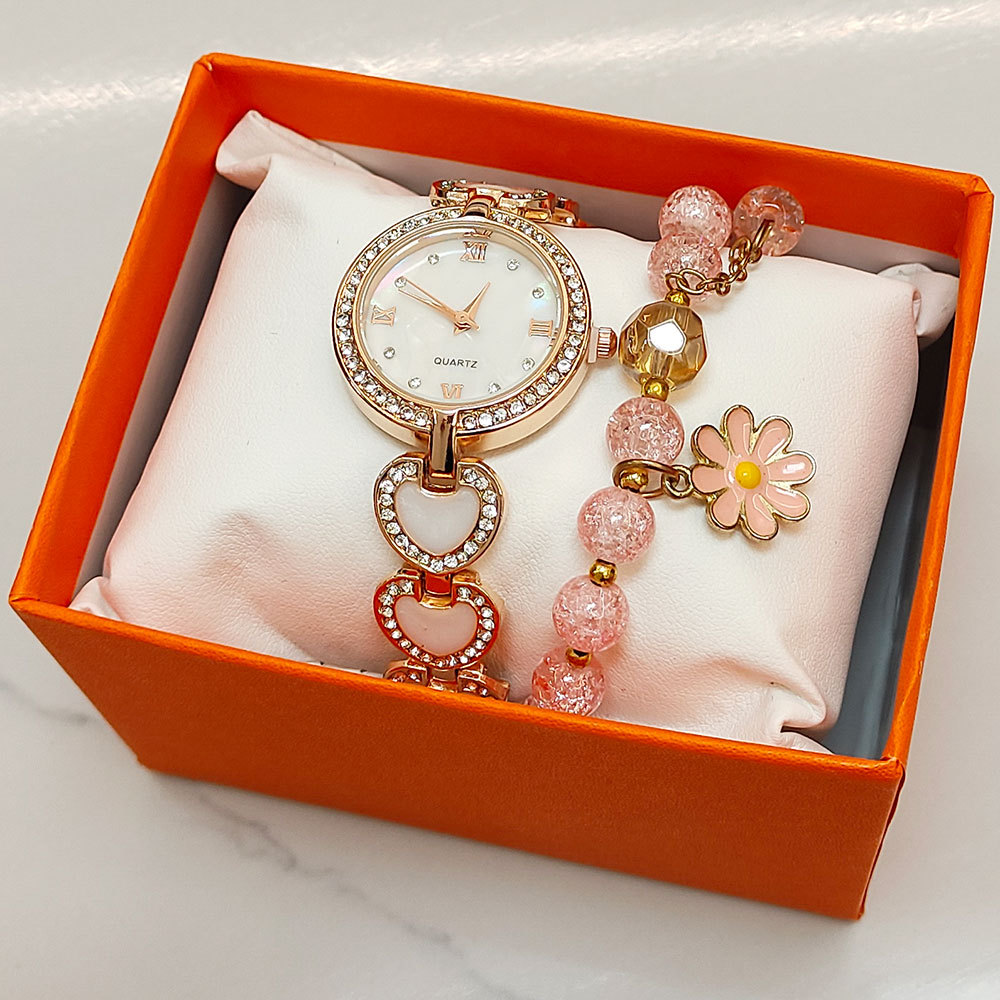 أسلوب بسيط النمط الكلاسيكي كتلة اللون مشبك مجوهرات كوارتز المرأة الساعات display picture 3